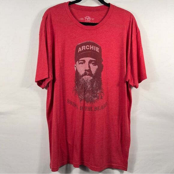108 Stitches Red Archie Bradley Beard Arizona Diamondbacks Graphic Tee 0709 - Picture 1 of 7